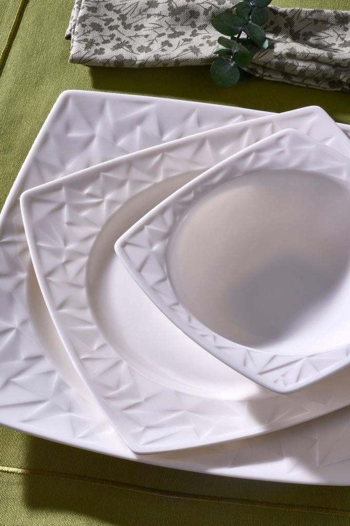 Güral Porselen Vivente 24 Parça 6 Kişilik Bone Yemek Takımı