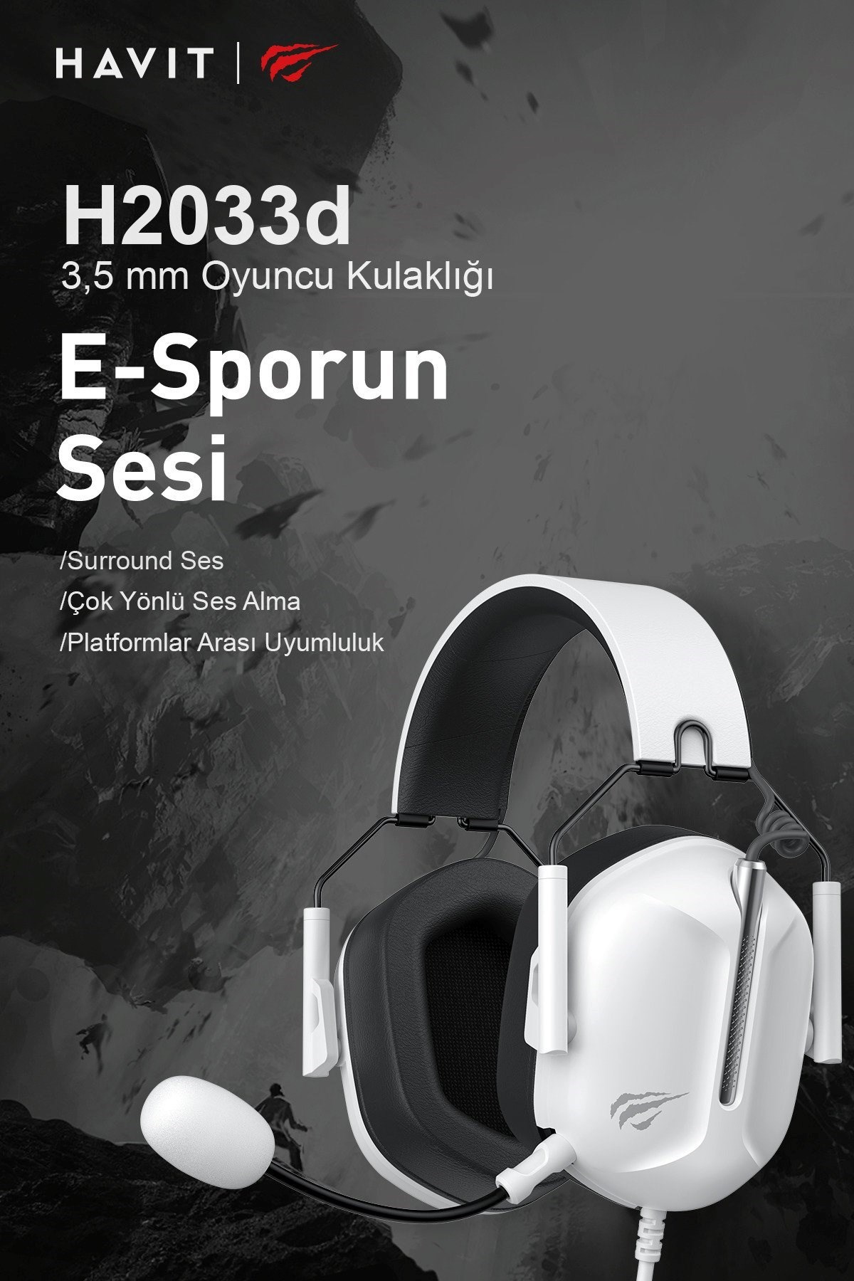 Havit Gamenote H2033D Gaming Oyuncu Kulaklığı Beyaz