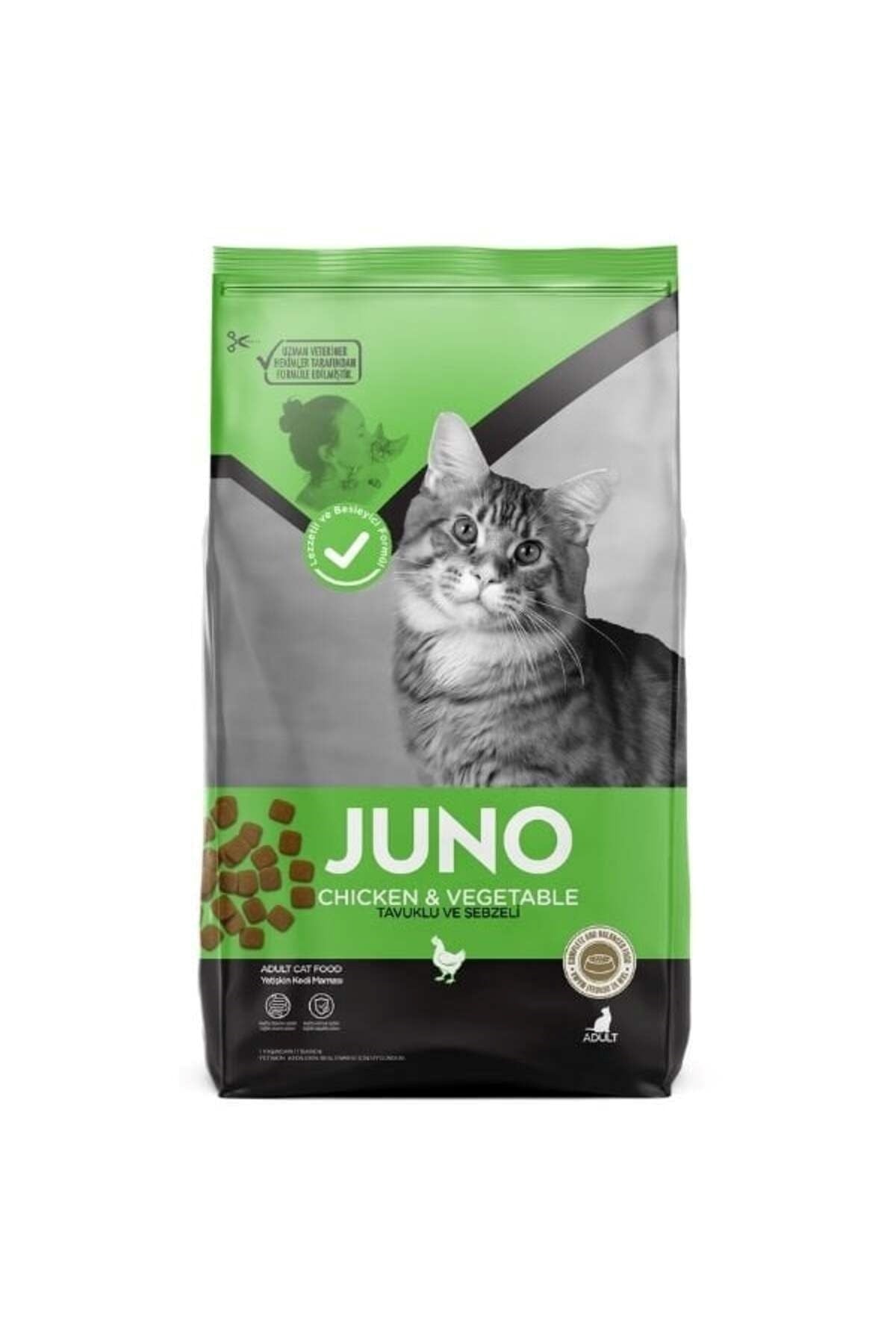 JUNO Tavuklu Sebzeli Yetişkin Kedi Maması 15 Kg