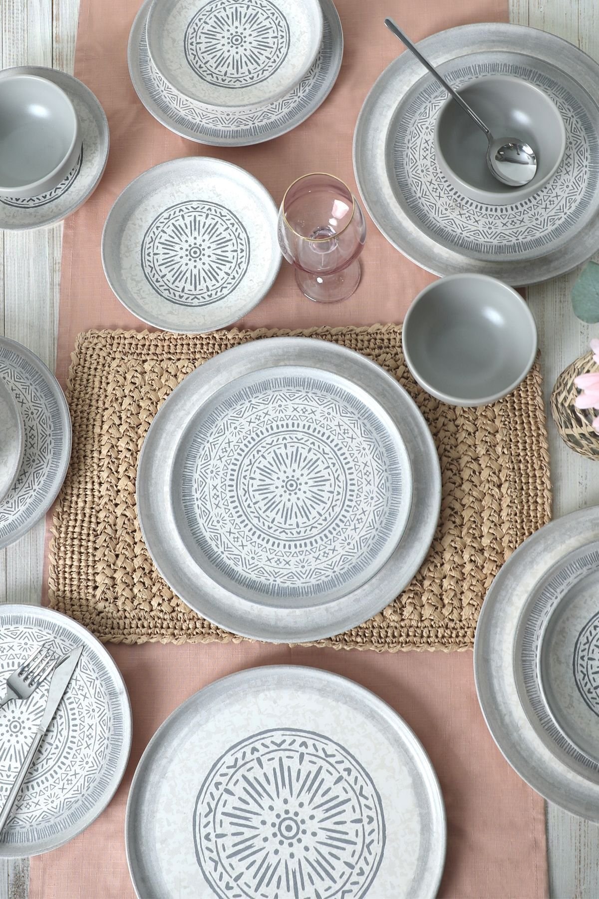 Keramika Stone Nordic Yemek Takımı 24 Parça 6 Kişilik 21426-27