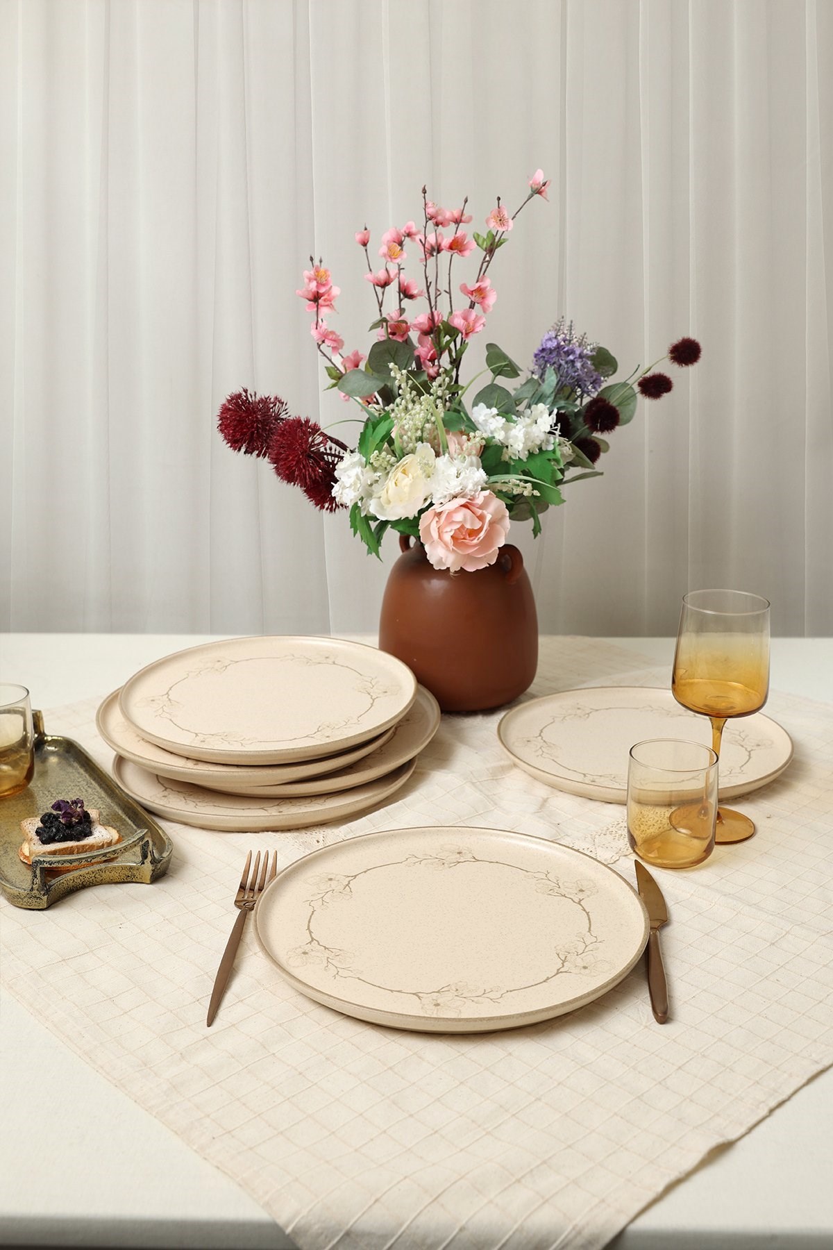 Keramika Taupe Bloom Nordıc Servis Tabağı 28 Cm 6 Adet 22528