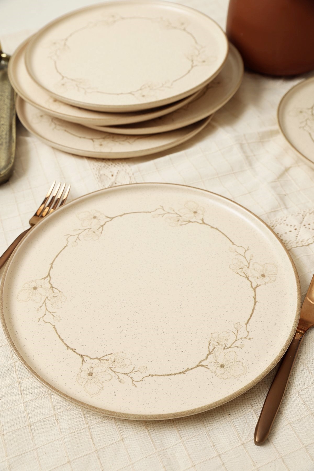 Keramika Taupe Bloom Nordıc Servis Tabağı 28 Cm 6 Adet 22528