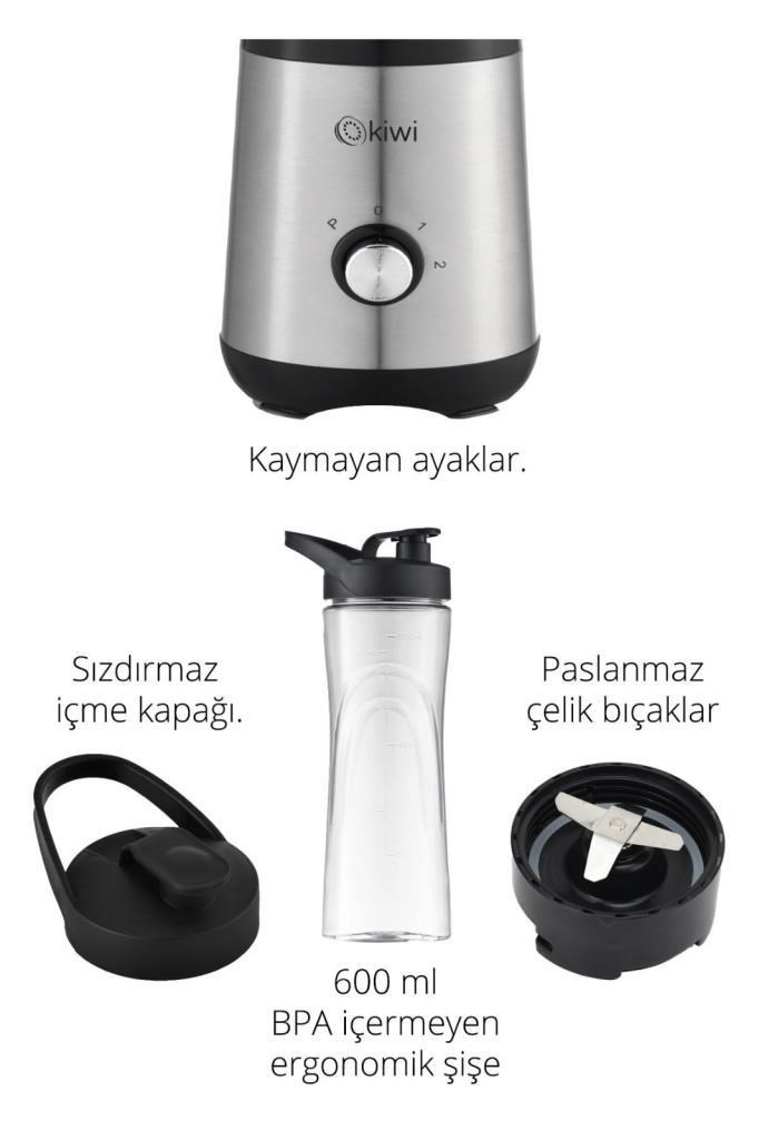 Kiwi KSB-2240 Standlı Paslanmaz Çelik Sporcu Blender