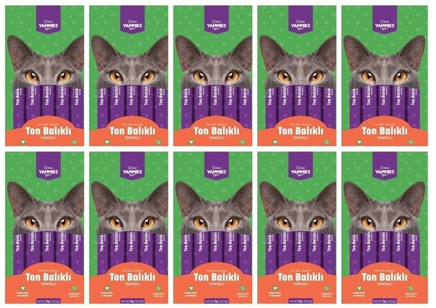 Kiwi Pets Kycc-50352 Yammies Ton Balıklı - Somonlu Sıvı Kedi Ödül Maması*10 Paket