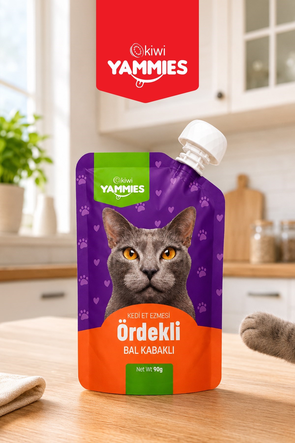 Kiwi Pets Kycc-50370 Yammies Ördekli Bal Kabaklı Kedi Ezmesi 90 Gr*5 Adet