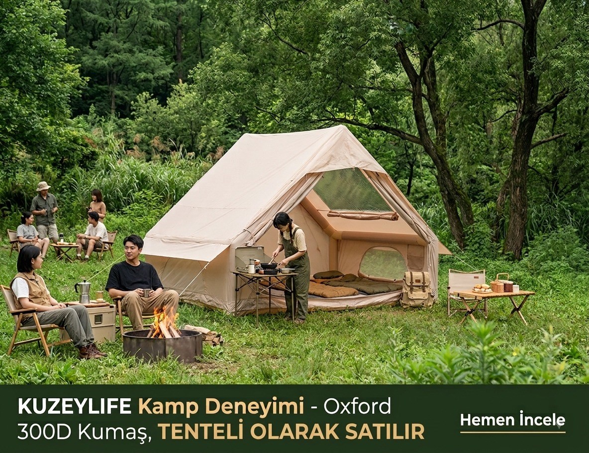 KuzeyLife 6 Kişilik Lüks Şişme Kamp Çadırı (Tenteli & Gölgelikli)