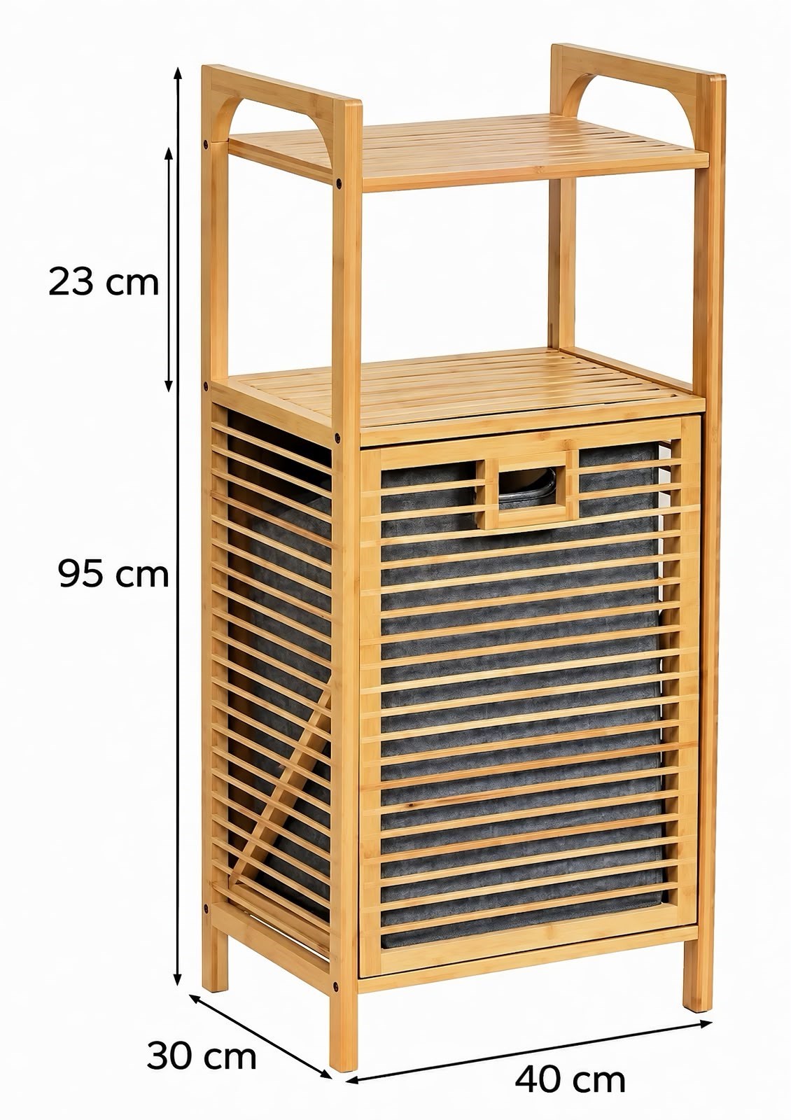 Kuzeylife Çamaşır Kurutma Makinesi Dolabı ve Bambu Kirli Sepetli Banyo Düzenleyici 2'li Set