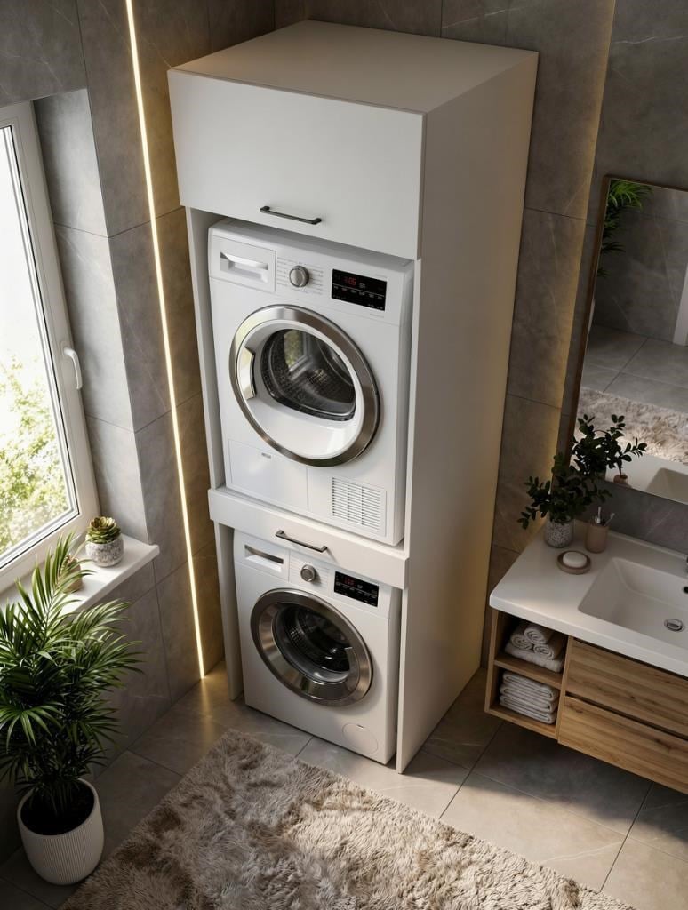 Kuzeylife Mirana Çamaşır Kurutma Makinası Dolabı