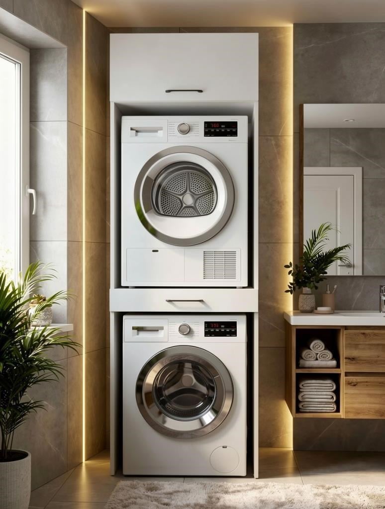 Kuzeylife Mirana Çamaşır Kurutma Makinası Dolabı