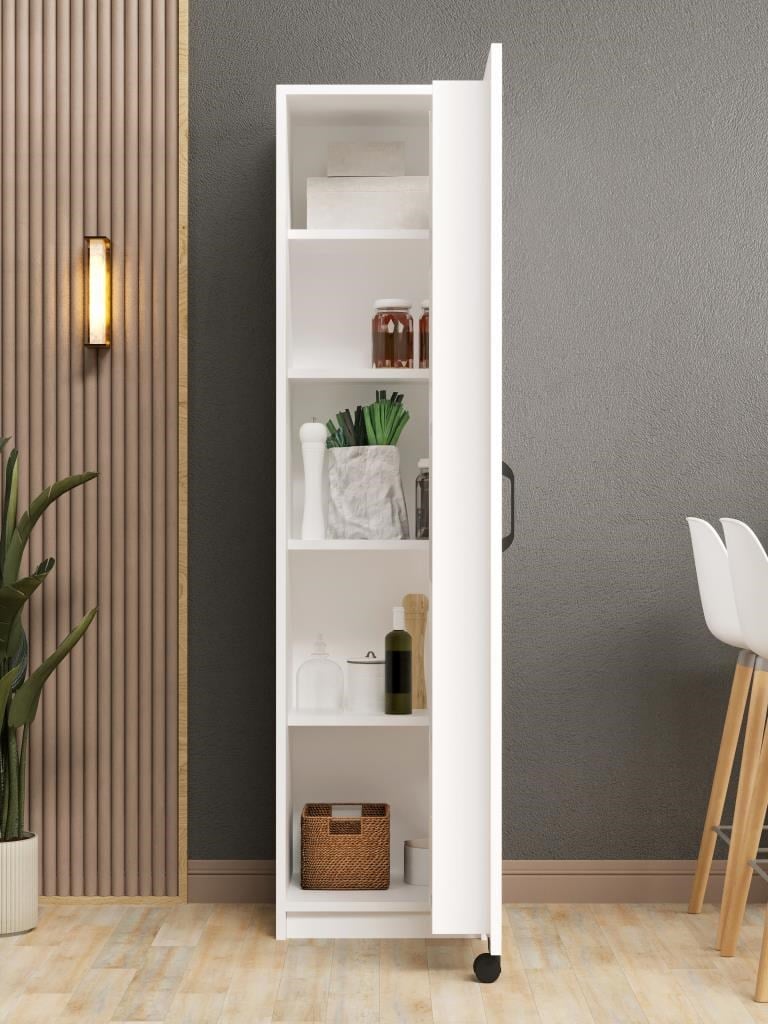 Kuzeylife Novens Çok Amaçlı Erzak-Kiler Dolabı Tek Kapaklı Beyaz