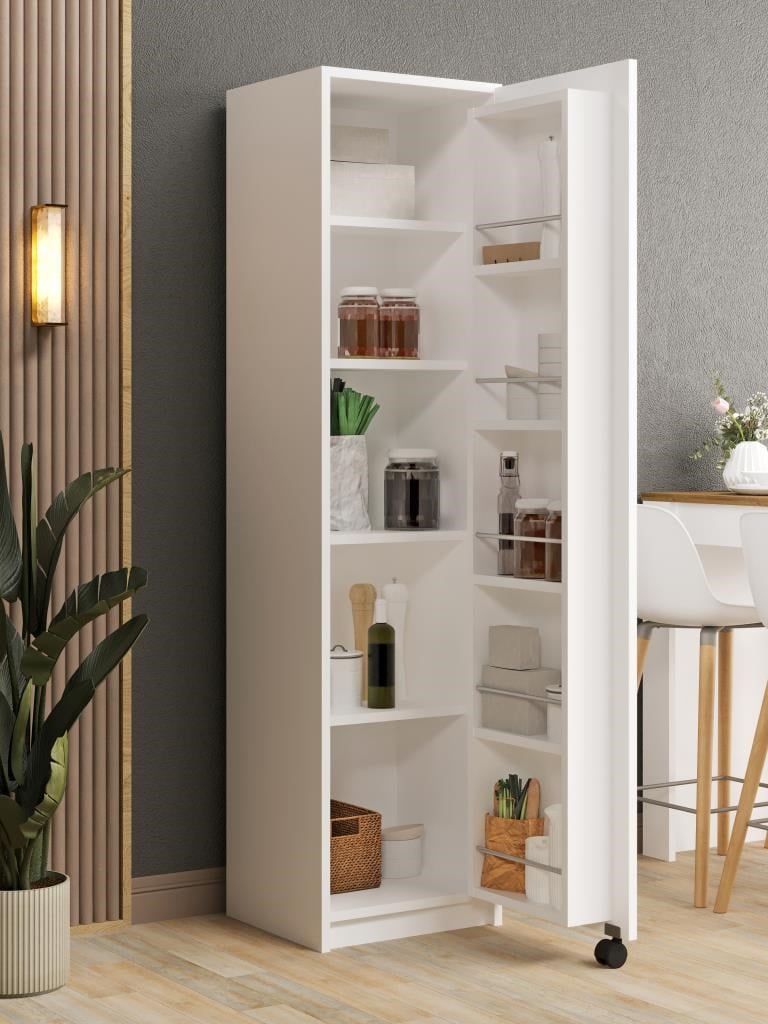 Kuzeylife Novens Çok Amaçlı Erzak-Kiler Dolabı Tek Kapaklı Beyaz