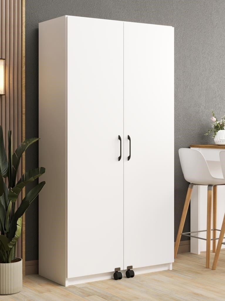 Kuzeylife Novensa Çok Amaçlı Erzak-Kiler Dolabı İki Kapaklı Beyaz