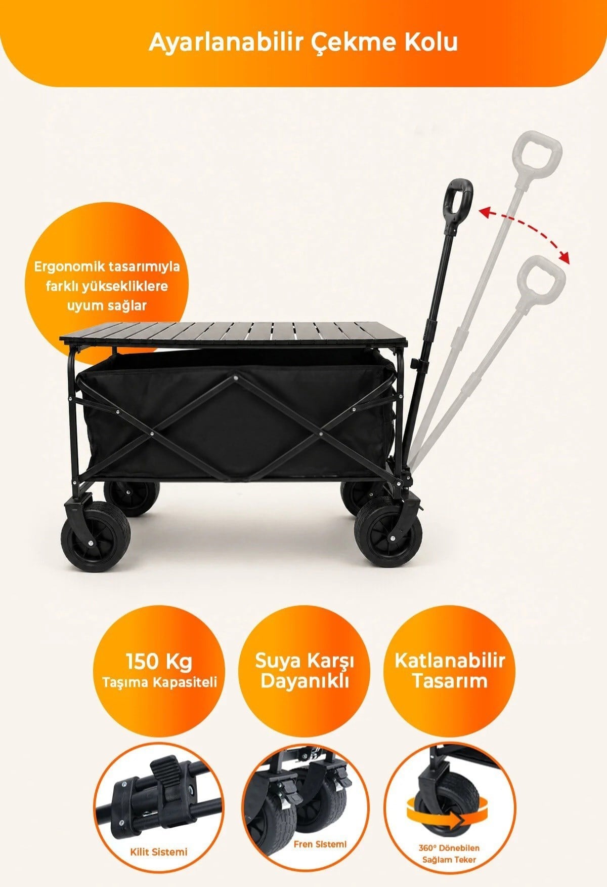 Kuzeylife Rover Wagon Masalı Portatif Taşıma Arabası