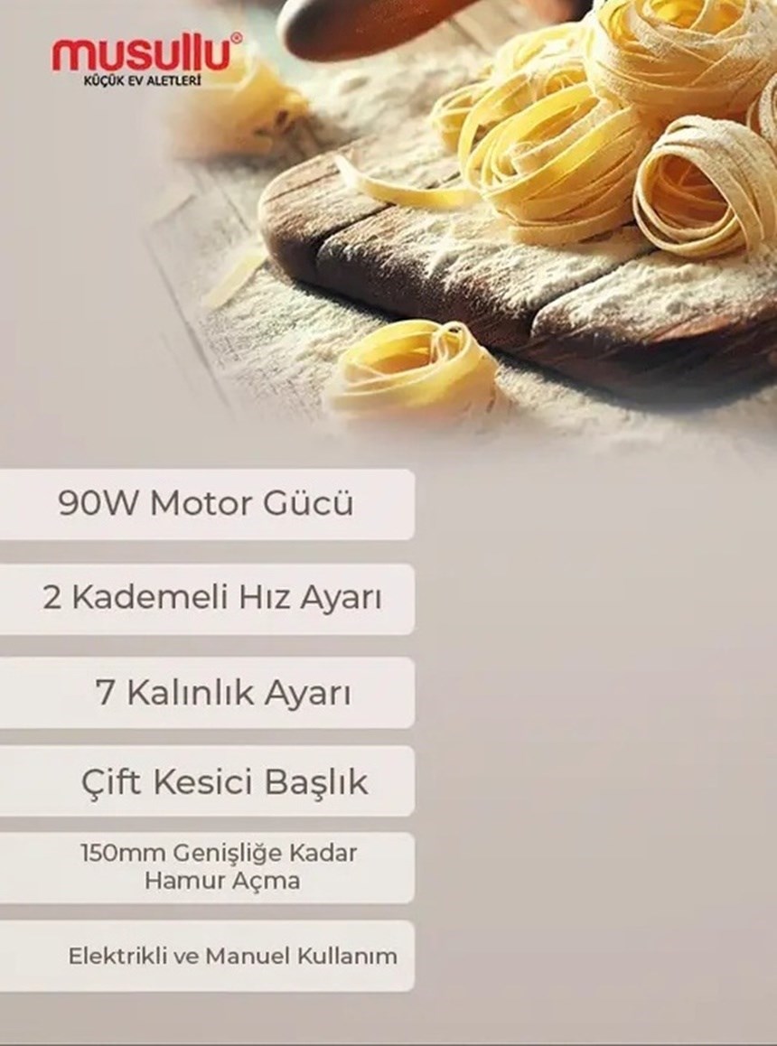 Musullu MS-E150 150 Elektrikli Erişte Makinesi