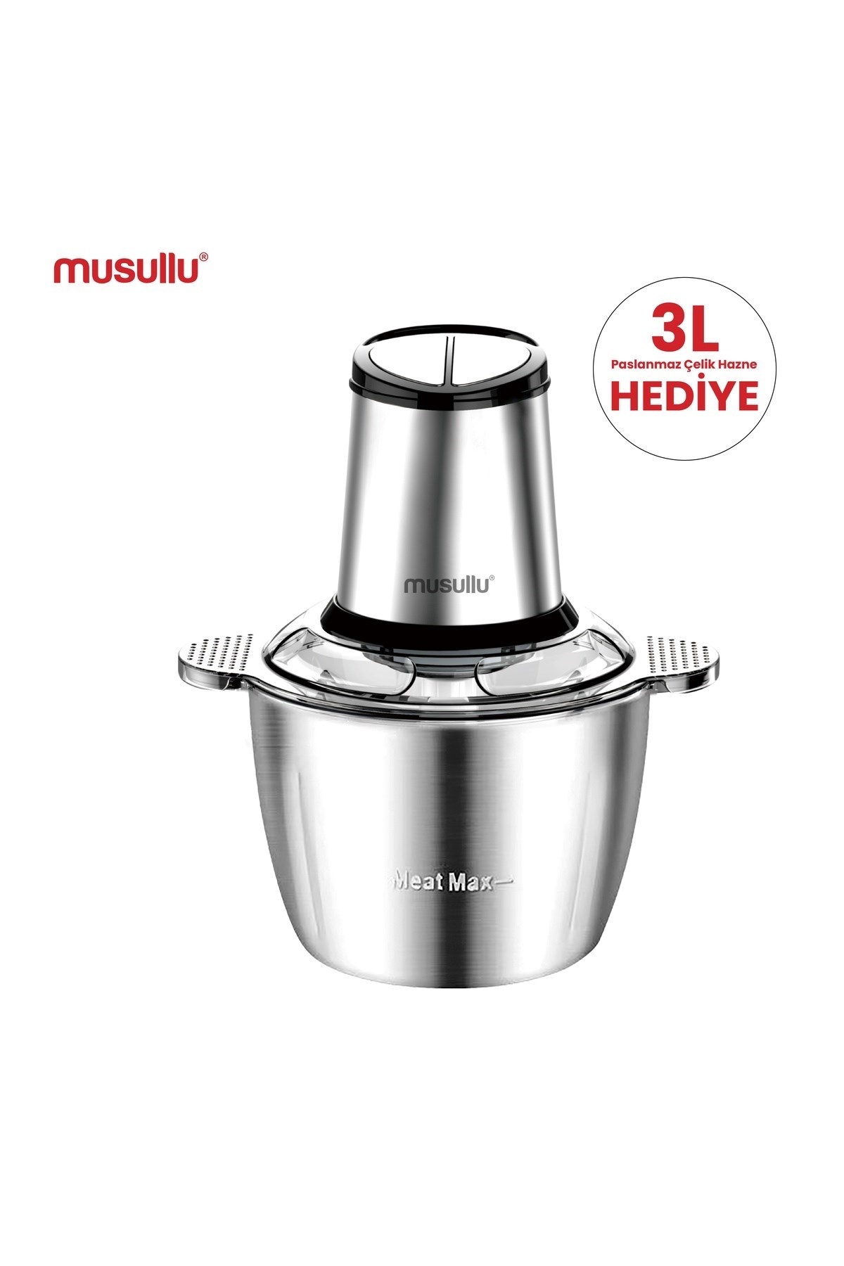Musullu Rondo Doğrayıcı 3 Lt 6 Bıçaklı Msl-1222-3