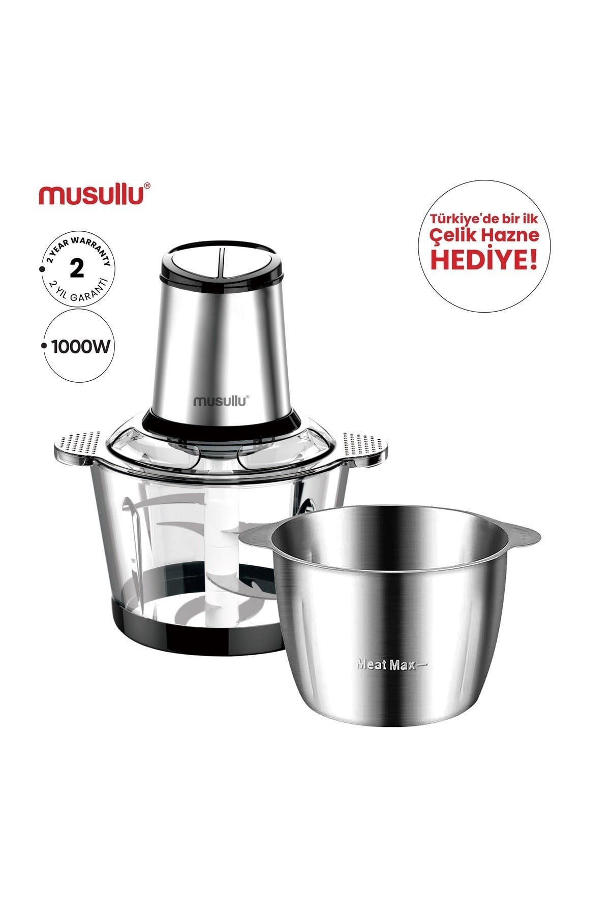 Musullu Rondo Doğrayıcı 3 Lt 6 Bıçaklı Msl-1222-3