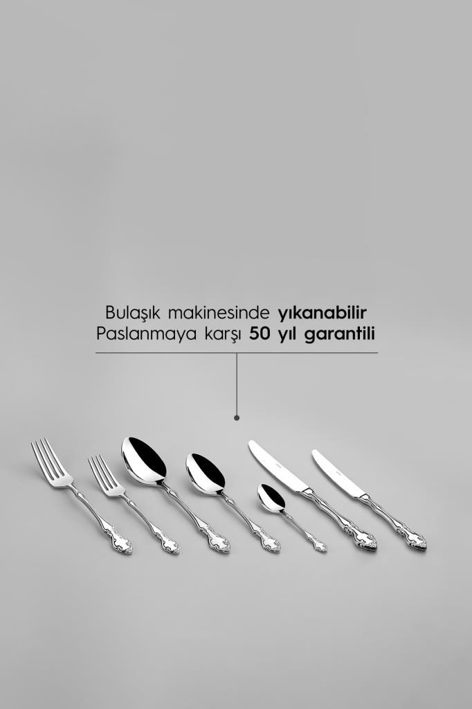 Nehir Adriana Sade 6 Kişilik 36 Parça Kutulu Çatal Kaşık Bıçak Takımı
