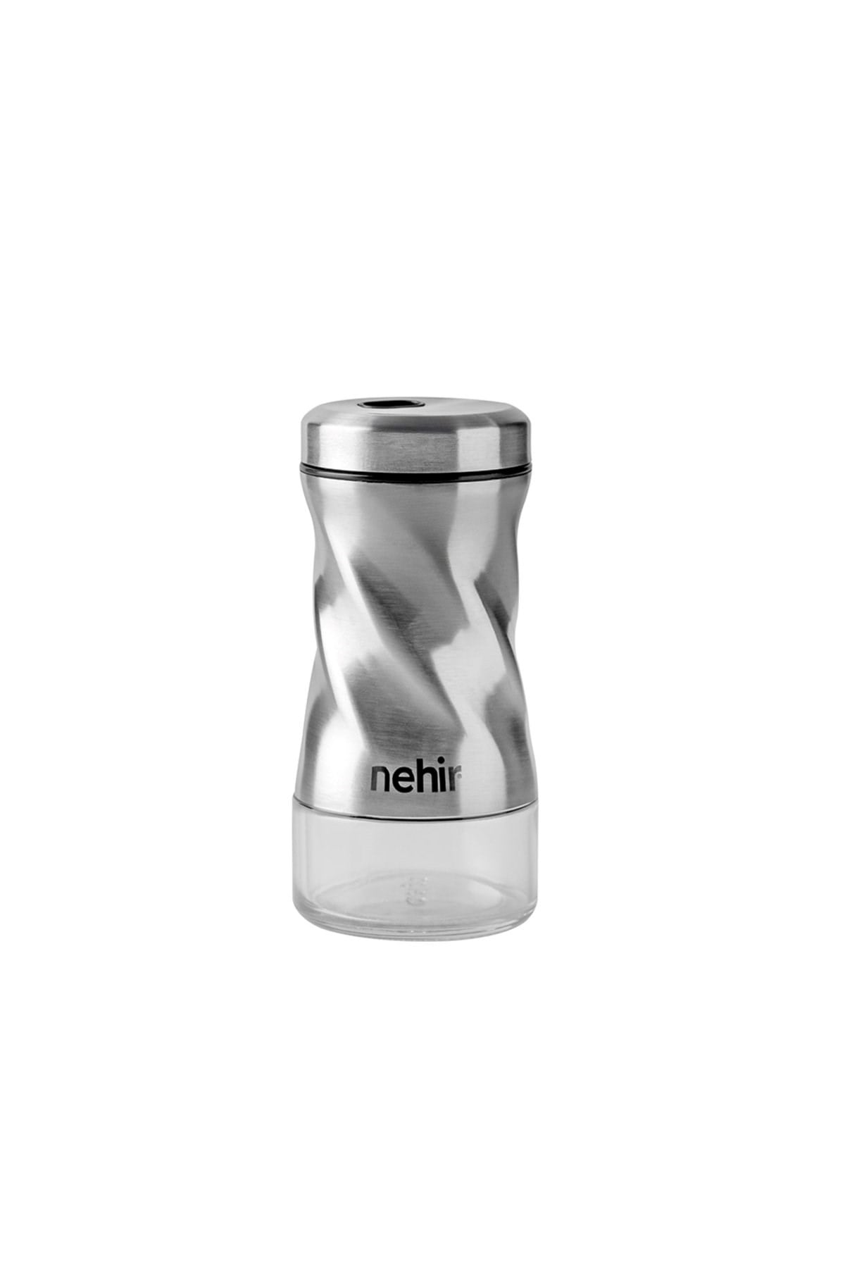 Nehir Burgulu Standlı 4 Parça Paslanmaz Çelik Yağdanlık ve Baharatlık Seti