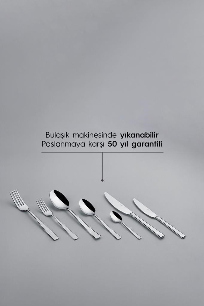 Nehir Deniz Sade 12 Kişilik 84 Parça Kutulu Çatal Kaşık Bıçak Takımı