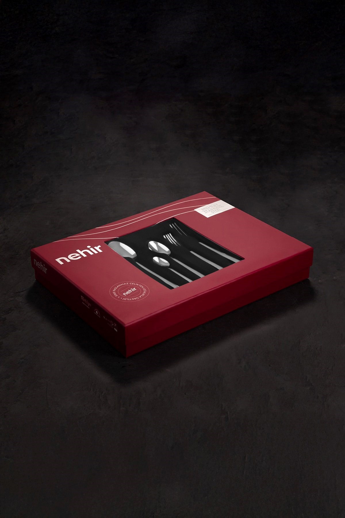 Nehir Lalezar Altın Sade 12 Kişilik 84 Parça Kutulu Çatal Kaşık Bıçak Takımı