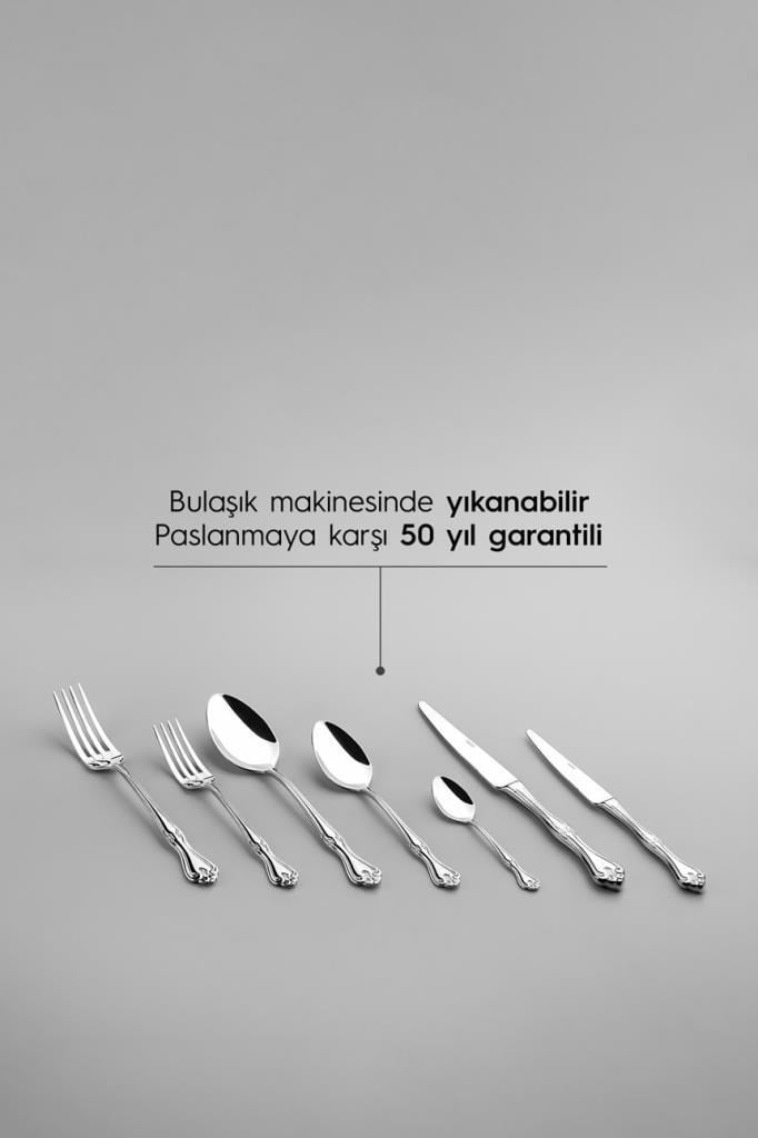 Nehir Lalezar Sade 12 Kişilik 89 Parça Kutulu Çatal Kaşık Bıçak Takımı
