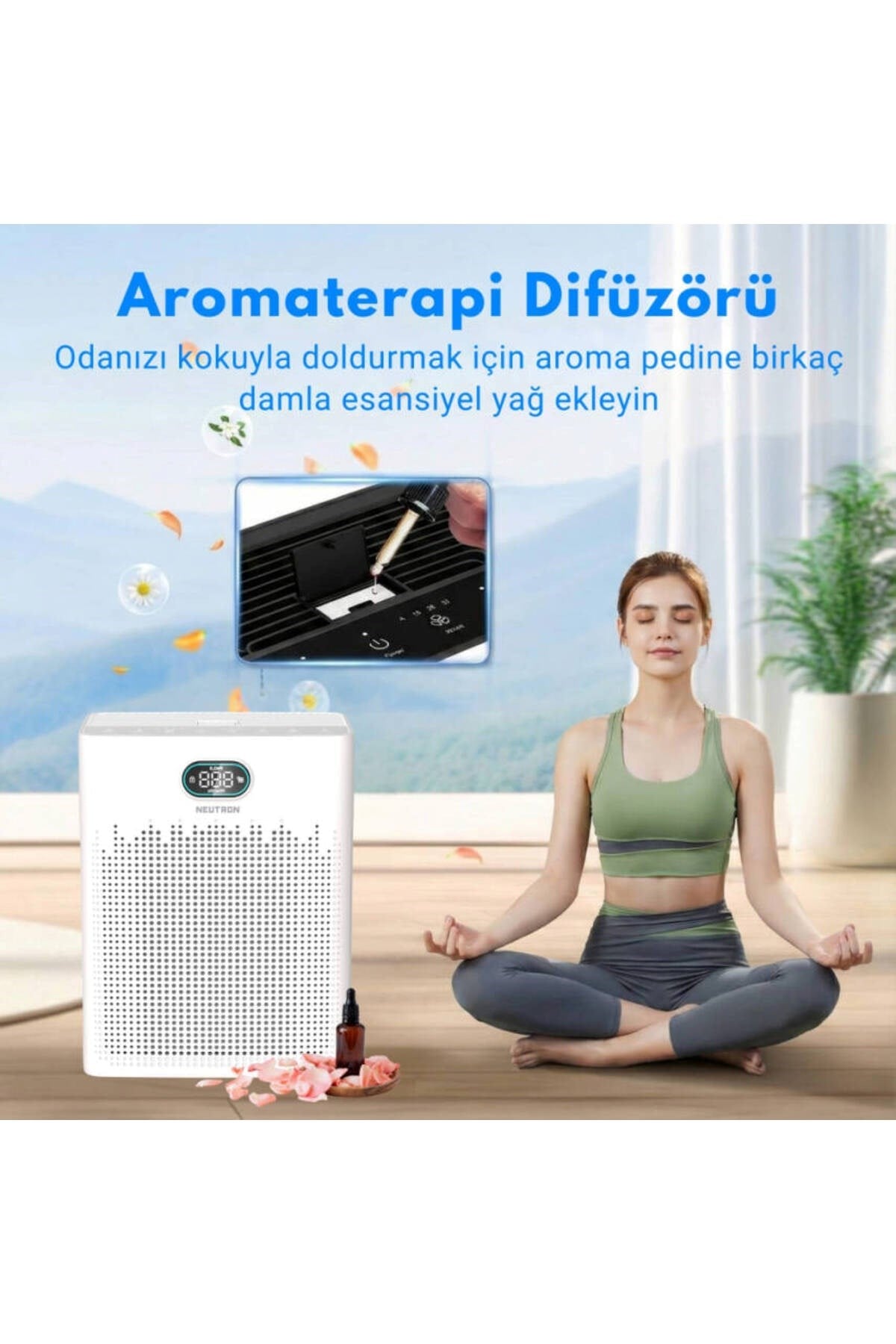 Neutron  Hepa 13 Filtreli Hava Temizleyici, 3 Katmanlı Filtre, Akıllı Hava Temizleme Cihazı