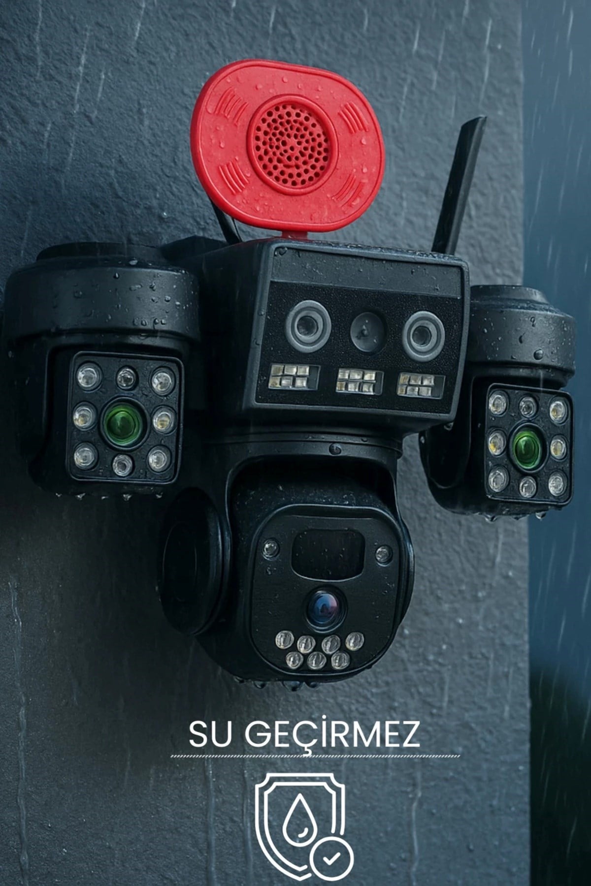 O-KAM OK8090 4G Simkartlı Solar 3 Lens 9MP Siren Mikrofon Hoparlör Yapay Zeka Güneş Panelli Kamera
