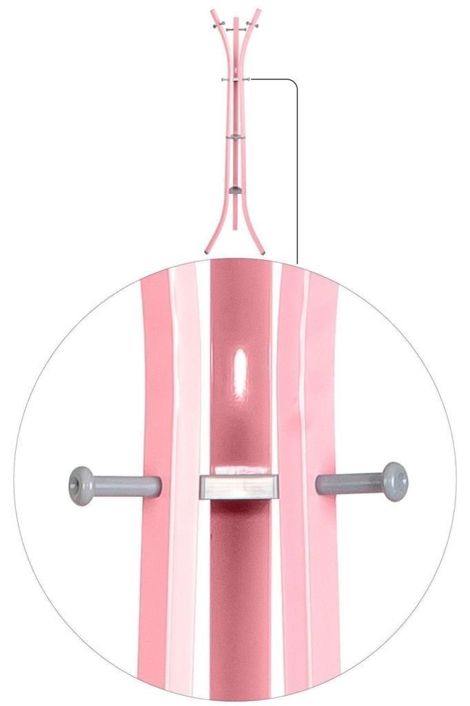 Perilla Metal Lobby 360 Ayaklı Portmanto Askılık Pembe 40 cm 185 cm