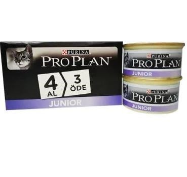 Pro Plan Junior Tavuklu Yavru Kedi Konserve 85gr 4 Al 3 Öde