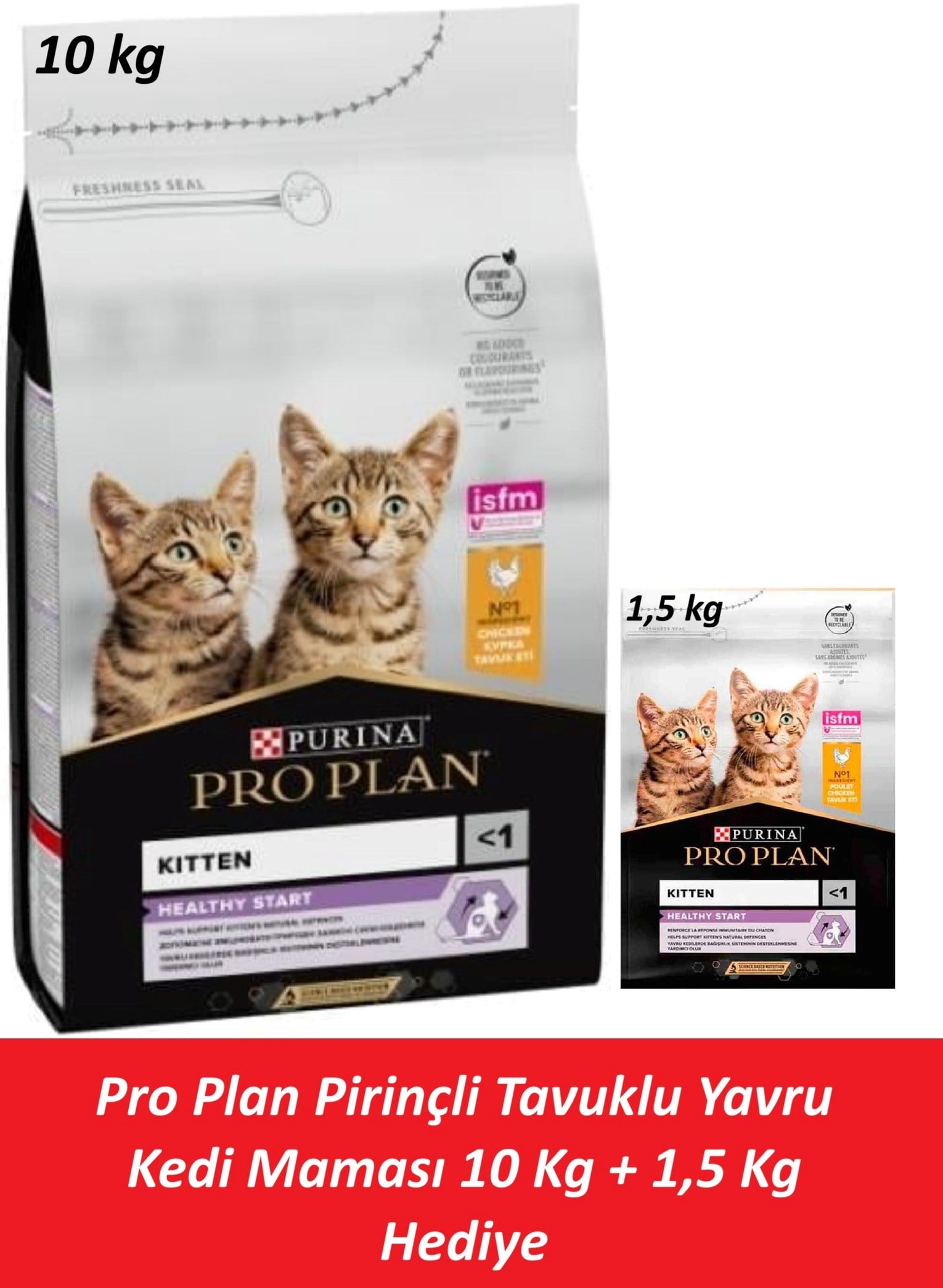 Pro Plan Pirinçli Tavuklu Yavru Kedi Maması 10 Kg + 1,5 Kg Hediye