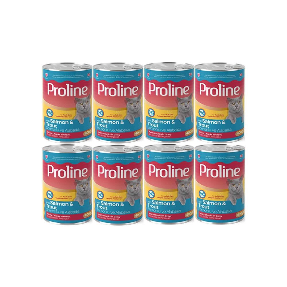 Proline Somonlu ve Alabalıklı Yetişkin Kedi Konservesi 400 Gr*8 Adet
