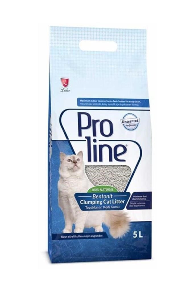 ProLine Topak İnce Parfümsüz Bentonit Kedi Kumu 5lt