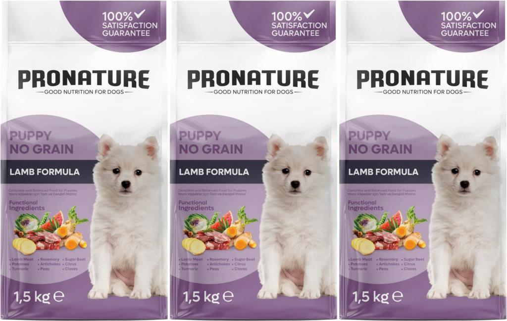 Pronature Perfect Growth Tahılsız Kuzu Etli Patatesli ve Enginarlı Yavru Köpek Maması 1,5 Kg*3 Adet