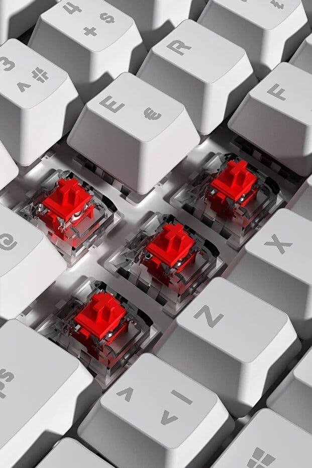 Rampage Hydra R6 Full Color RGB LED Gaming Pro Red Switch Mekanik Klavye - Beyaz