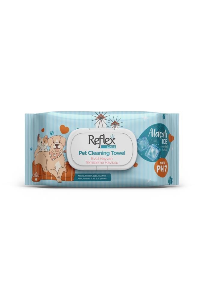 REFLEX Care Alaçatı Ice Kokulu Kedi ve Köpekler için Çok Amaçlı Temizleme Mendili 50'li X 3 Adet