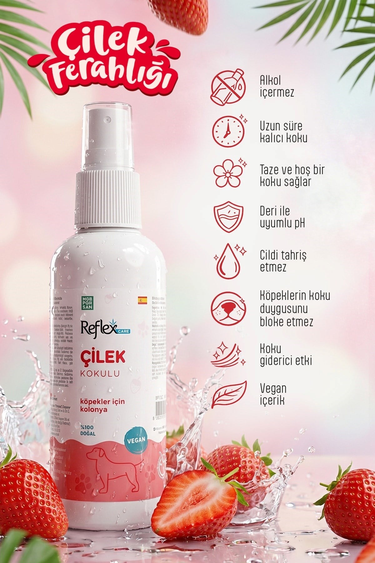 Reflex Care Çilek Kokulu Köpek Kolonyası 125 ml