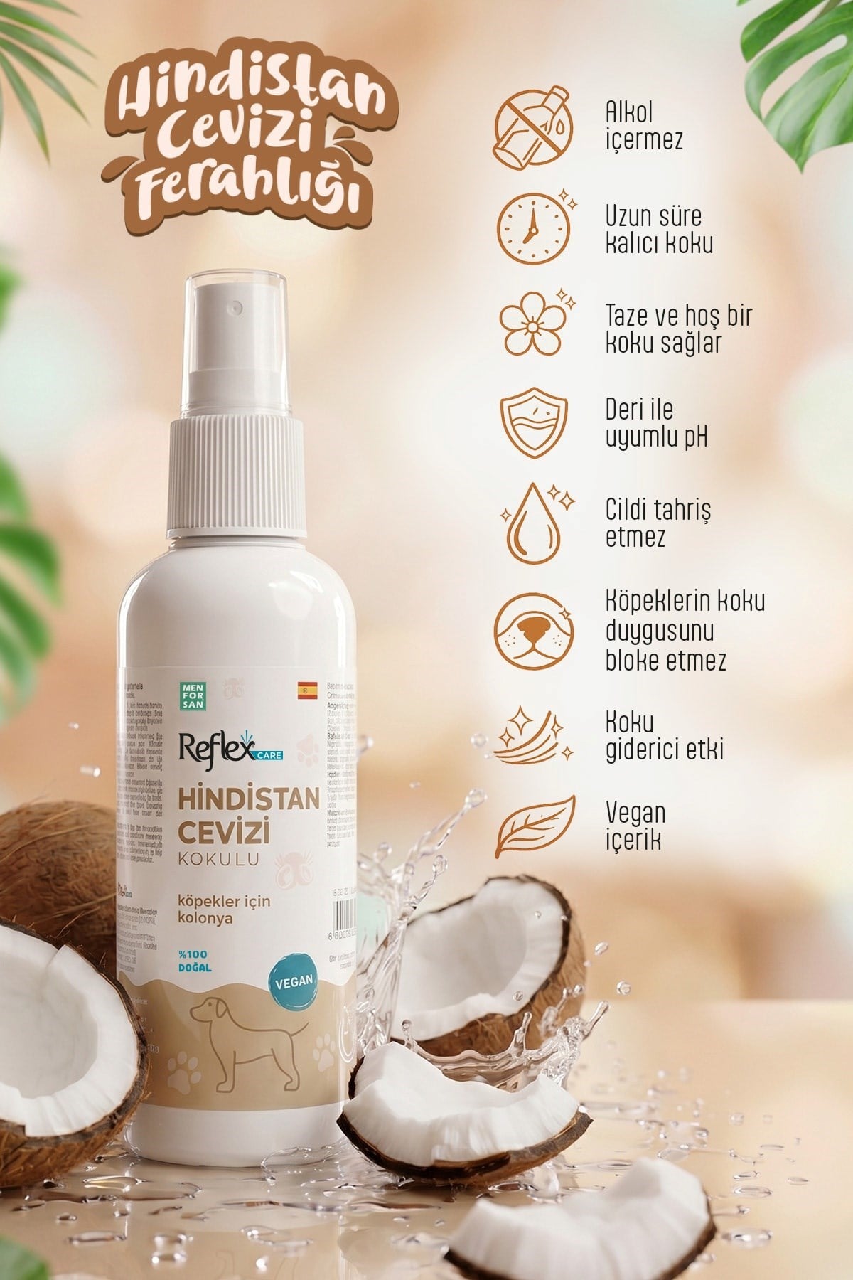 Reflex Care Hindistan Cevizi Kokulu Köpek Kolonyası 125 ml