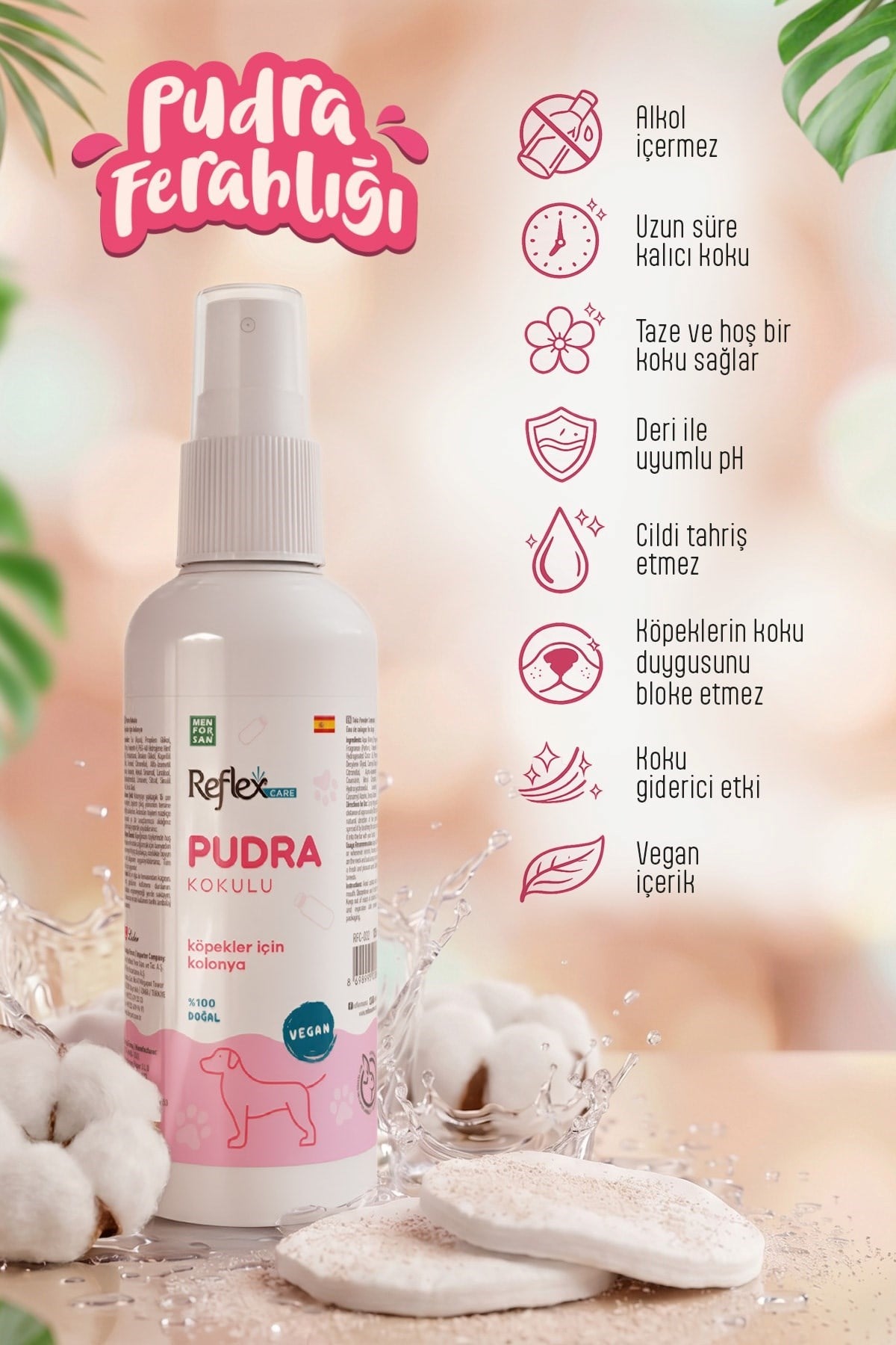 Reflex Care Pudra Kokulu Köpek Kolonyası 125 ml