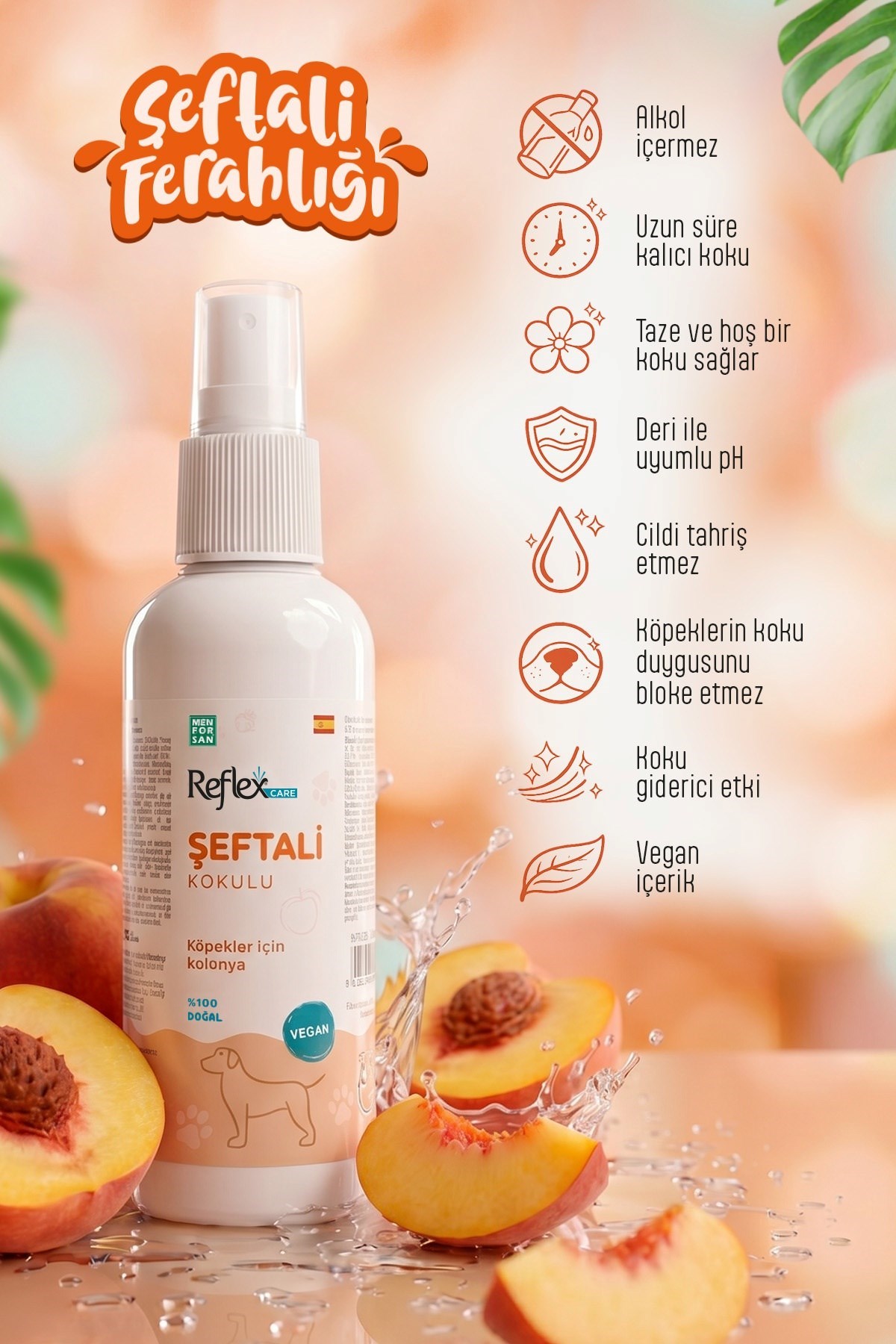 Reflex Care Şeftali Kokulu Köpek Kolonyası 125 ml