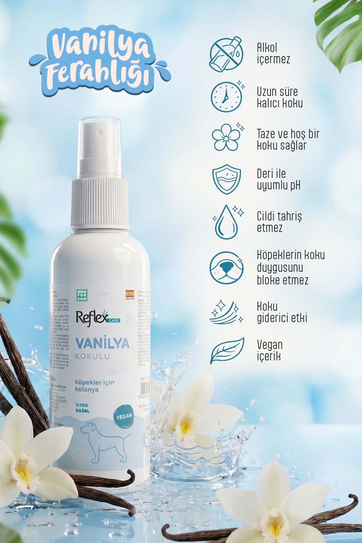 Reflex Care Vanilya Kokulu Köpek Kolonyası 125 ml