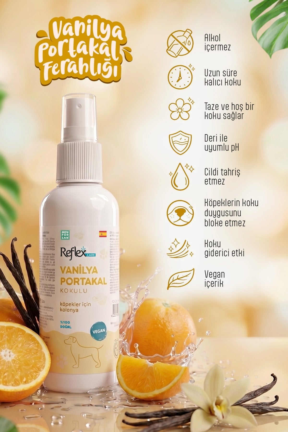 Reflex Care Vanilya Portakal Kokulu Köpek Kolonyası 125 ml