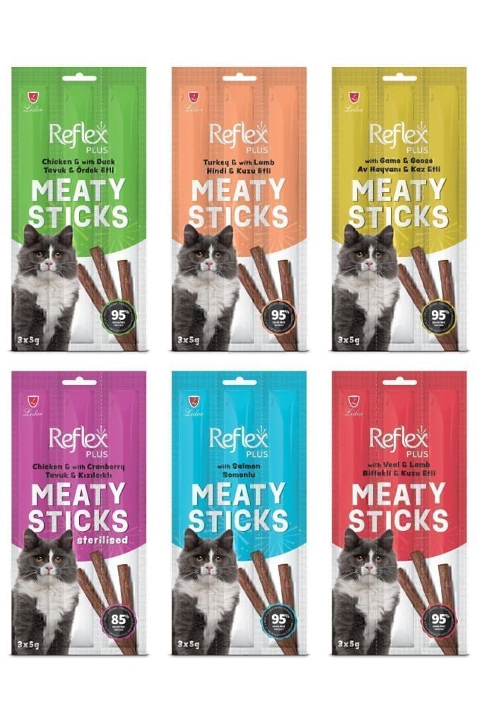 Reflex Meaty Sticks Karışık Ödül Maması Seti 3X5GR 6lı Paket
