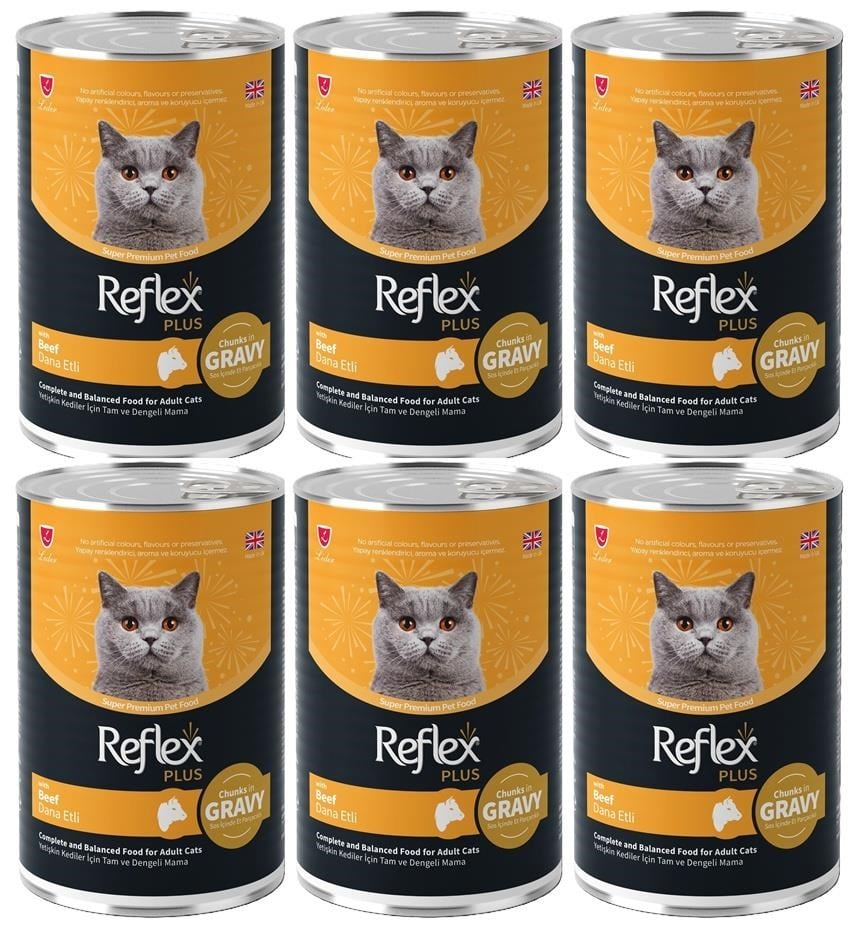 Reflex Plus Dana Etli Sos İçinde Et Parçacıklı Kedi Konservesi 400 Gr*6 ADET