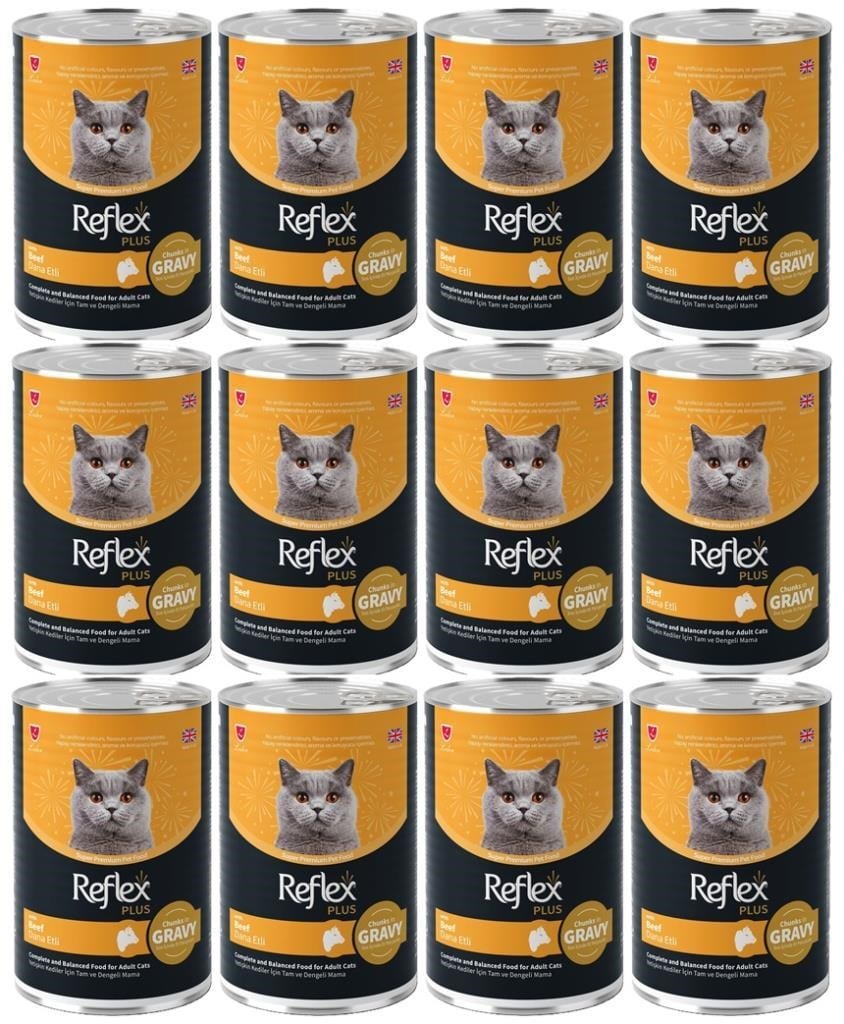 Reflex Plus Dana Etli Sos İçinde Et Parçacıklı Kedi Konservesi 400 Gr *12 ADET