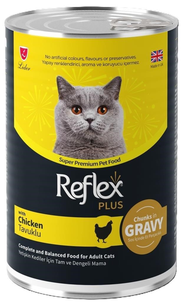 Reflex Plus Gravy Tavuklu Sos İçinde Et Parçacıklı Kedi Konservesi 400 Gr*12 ADET