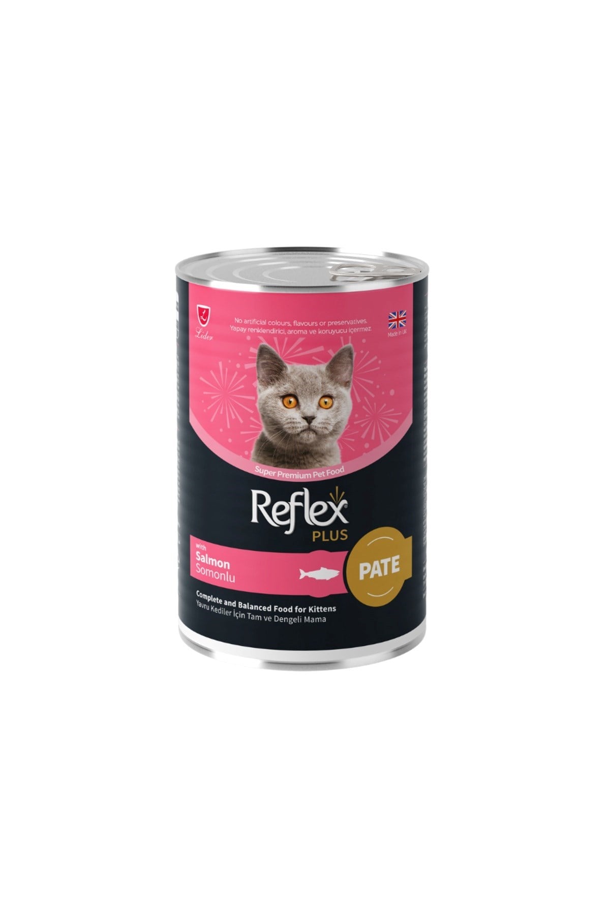 Reflex Plus Konserve Pate Somonlu Yavru Kedi Maması 395 Gr*12 ADET