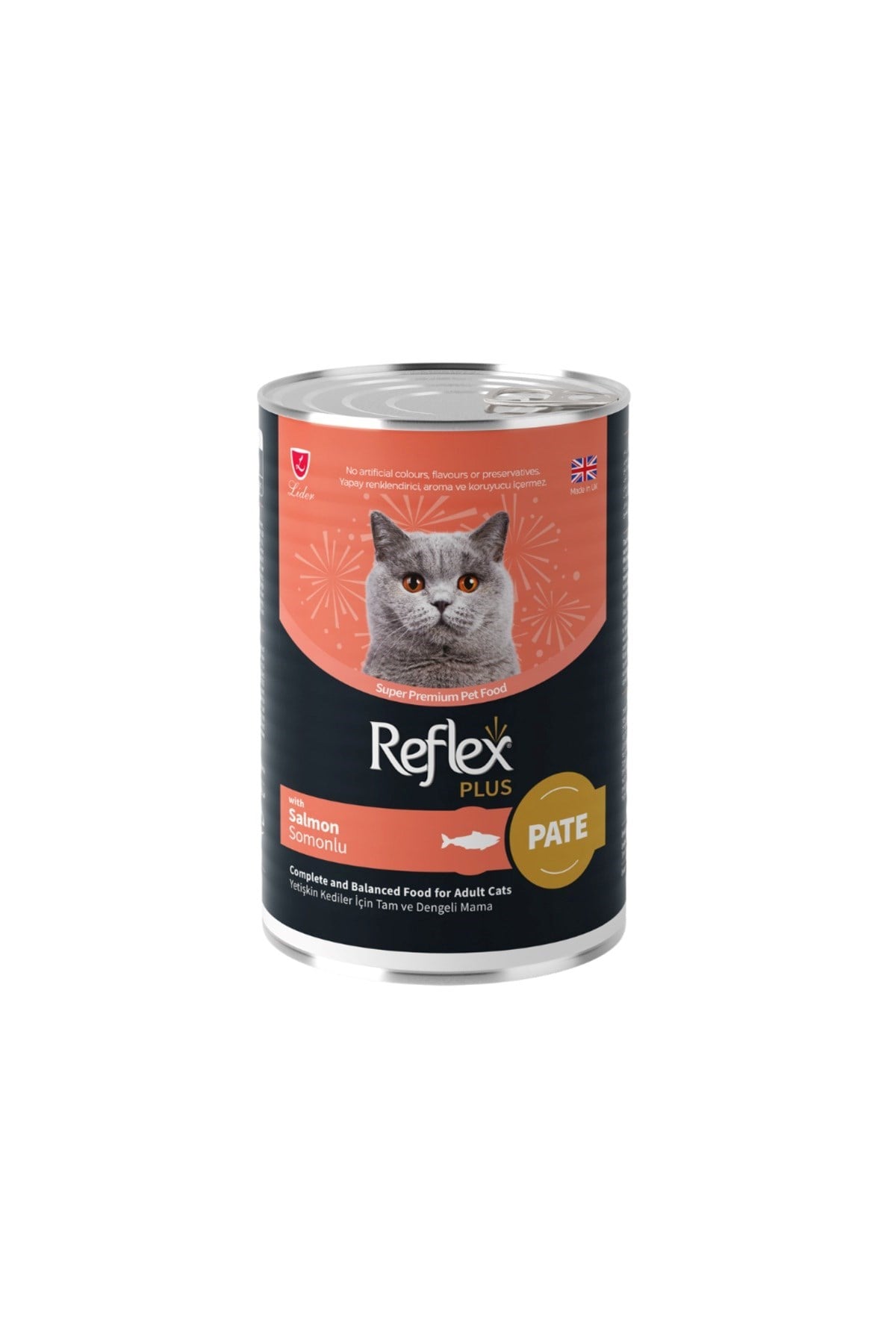 Reflex Plus Konserve Pate Somonlu Yetişkin Kedi Maması 395 G*12 ADET