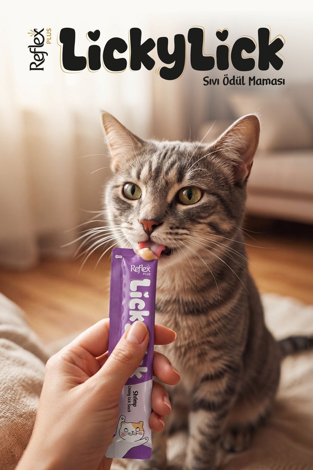 Reflex Plus LickyLick Karidesli Sıvı Ödül Maması  5li PAKET