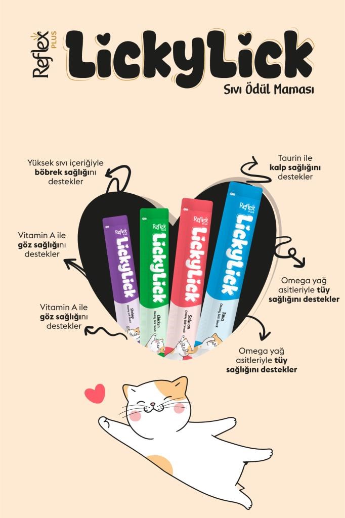 Reflex Plus LickyLick Sıvı Ödül Maması Karışık Paket 15g x 12 Adet