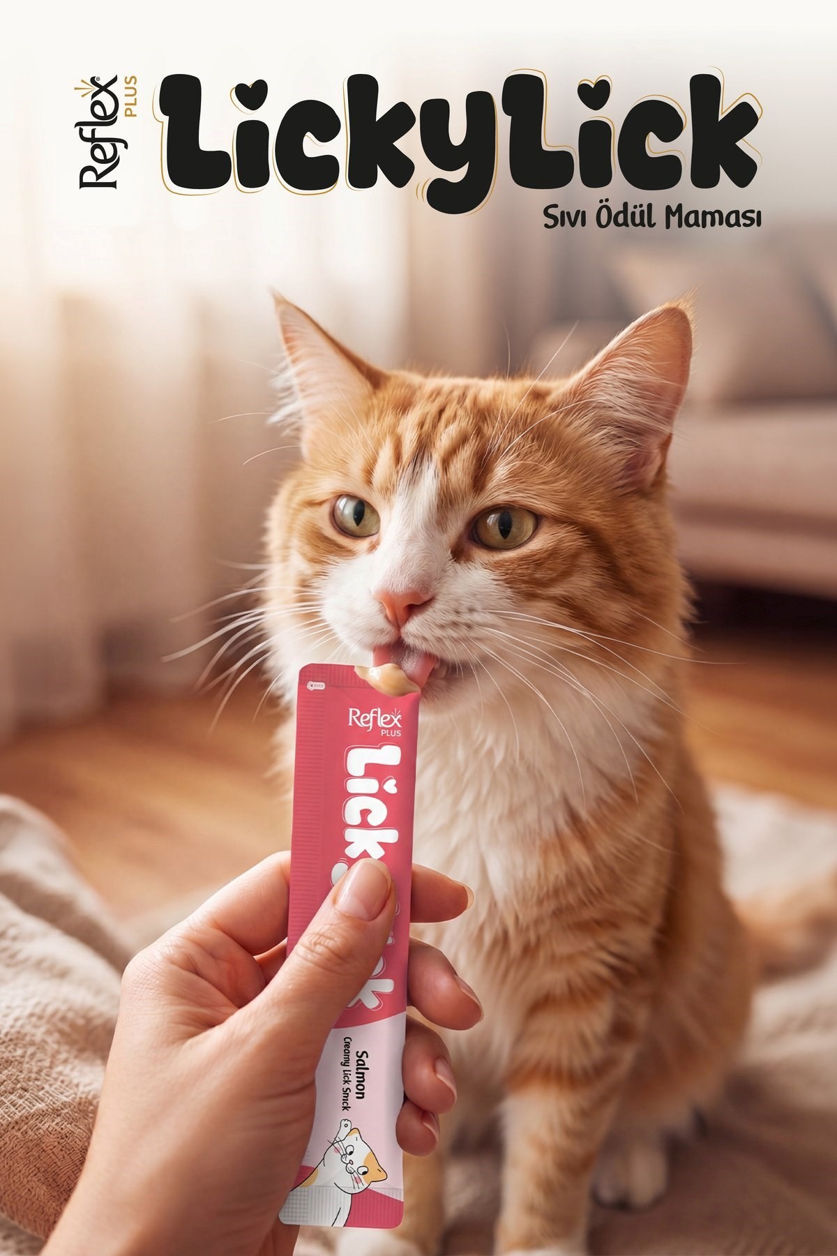 Reflex Plus LickyLick Somonlu Sıvı Ödül Maması 5li PAKET